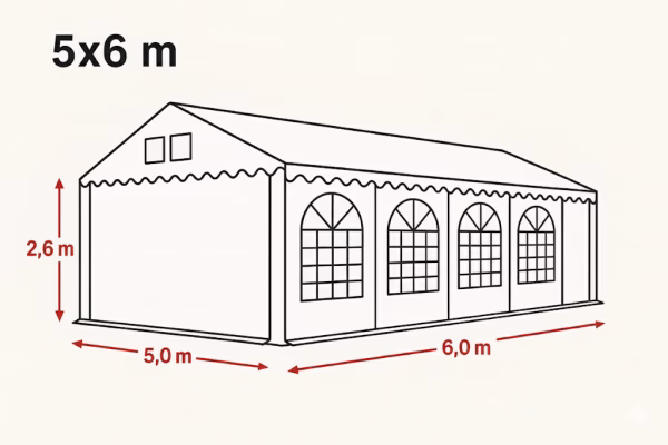 Partyzelt 5 x 6 Meter mieten Zeltverleih