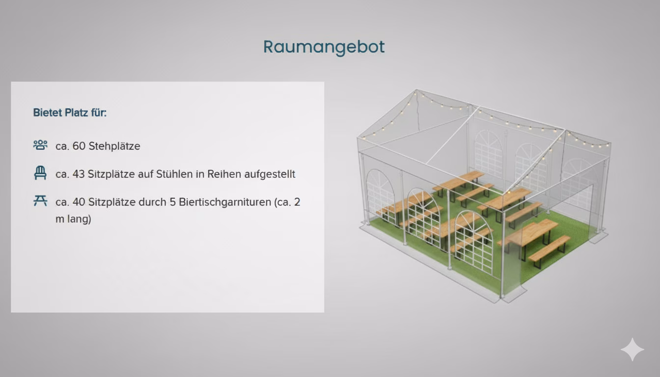 Partyzelt 5 x 6 Meter mieten Zeltverleih hover