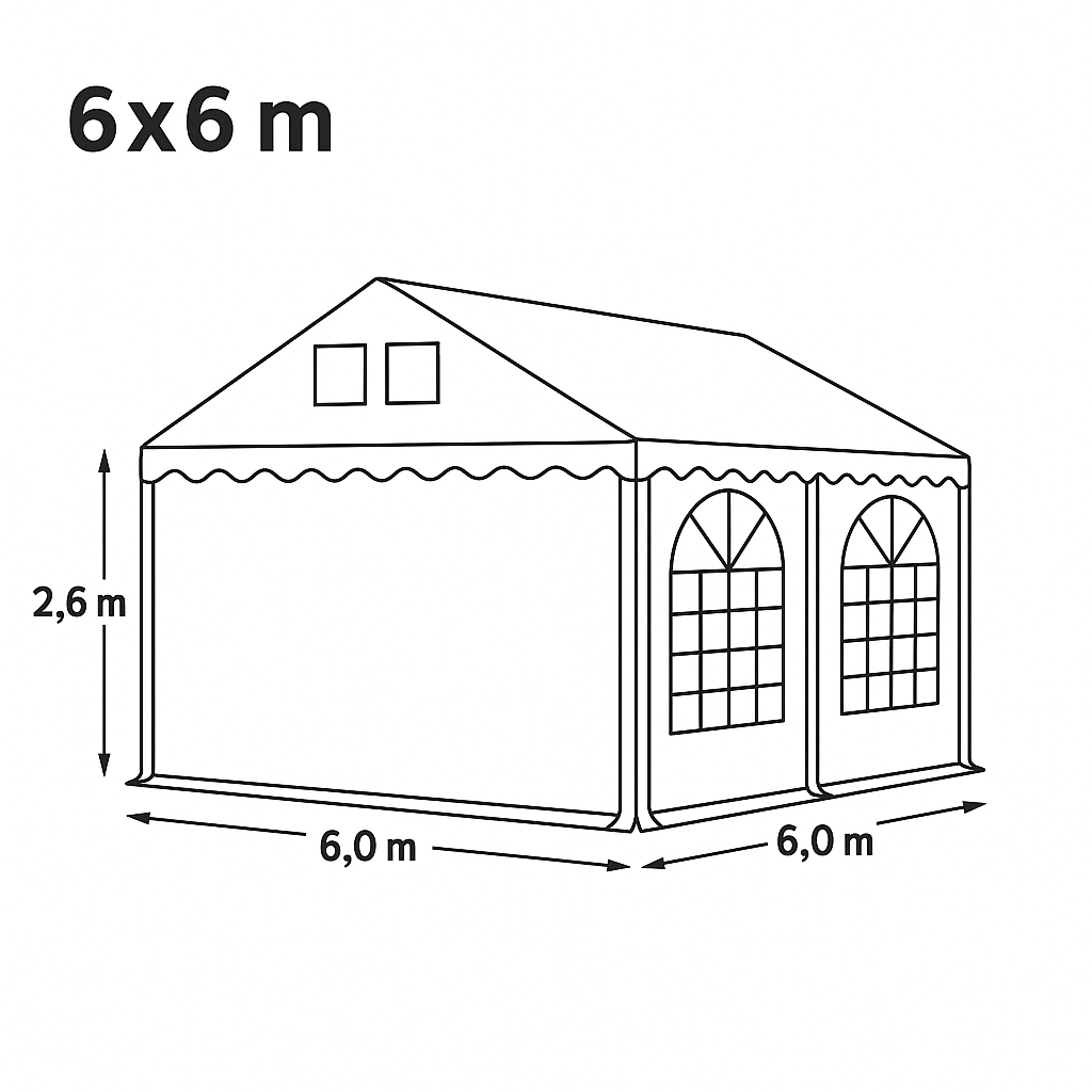 Partyzelt leihen 6 x 6 Meter Sinsheim