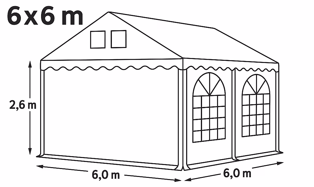 Partyzelt leihen 6 x 6 Meter Sinsheim
